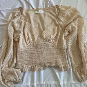 Very Nice ASTR Pale Pink Blouse with Bell Sleeves